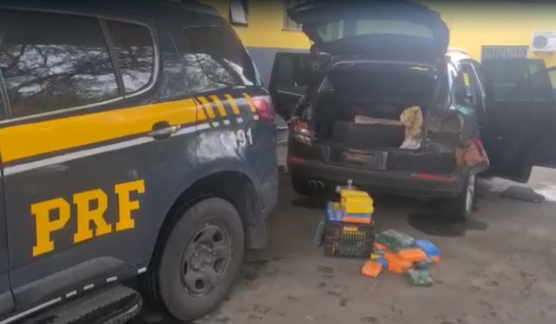 PRF prendeu traficante e apreendeu quase 75 quilos de cocaína em São Marcos