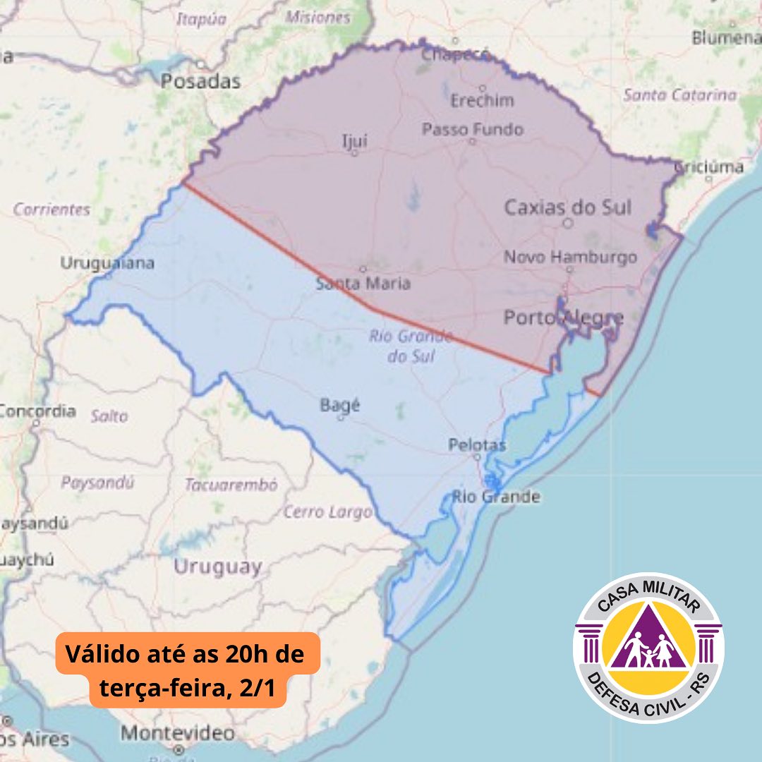 Alerta da Defesa Civil: diversas regiões em estado de atenção devido a condições meteorológicas extremas