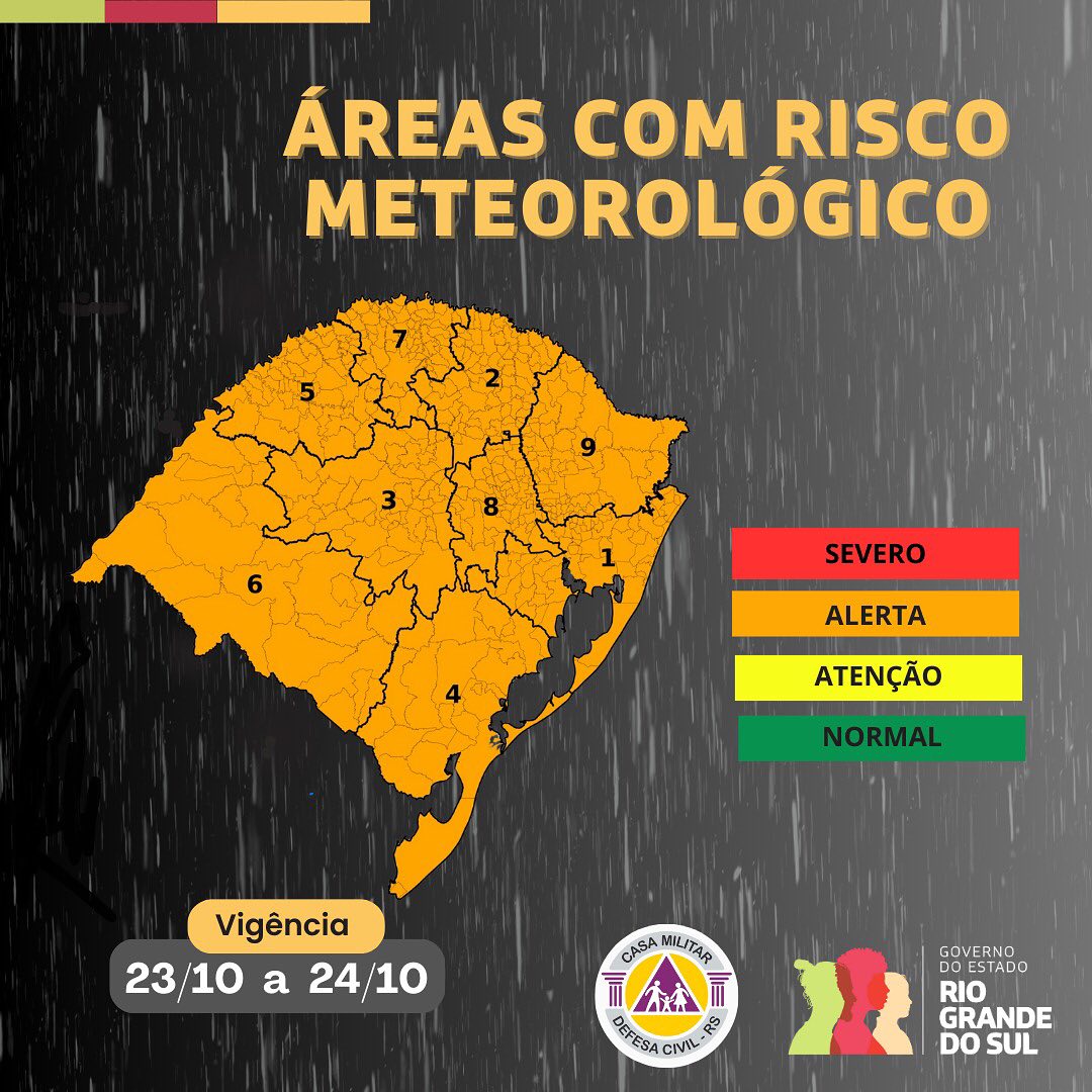 Ciclone extratropical trará chuvas fortes e ventos intensos ao Rio Grande do Sul