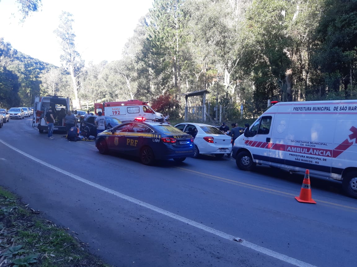 PRF atende acidente com cinco feridos na BR 116