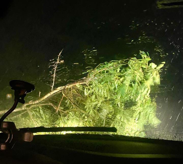 Forte chuva e ventania causaram estragos em São Marcos neste sábado