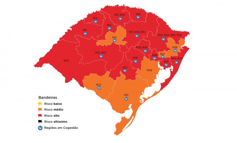 75% da população gaúcha segue em bandeira vermelha