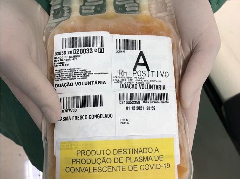 Banco de Sangue coleta plasma convalescente de pacientes curados de coronavírus