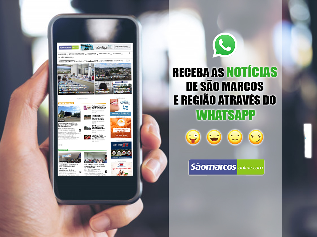 Portal São Marcos Online passa a enviar notícias gratuitamente via whatsapp