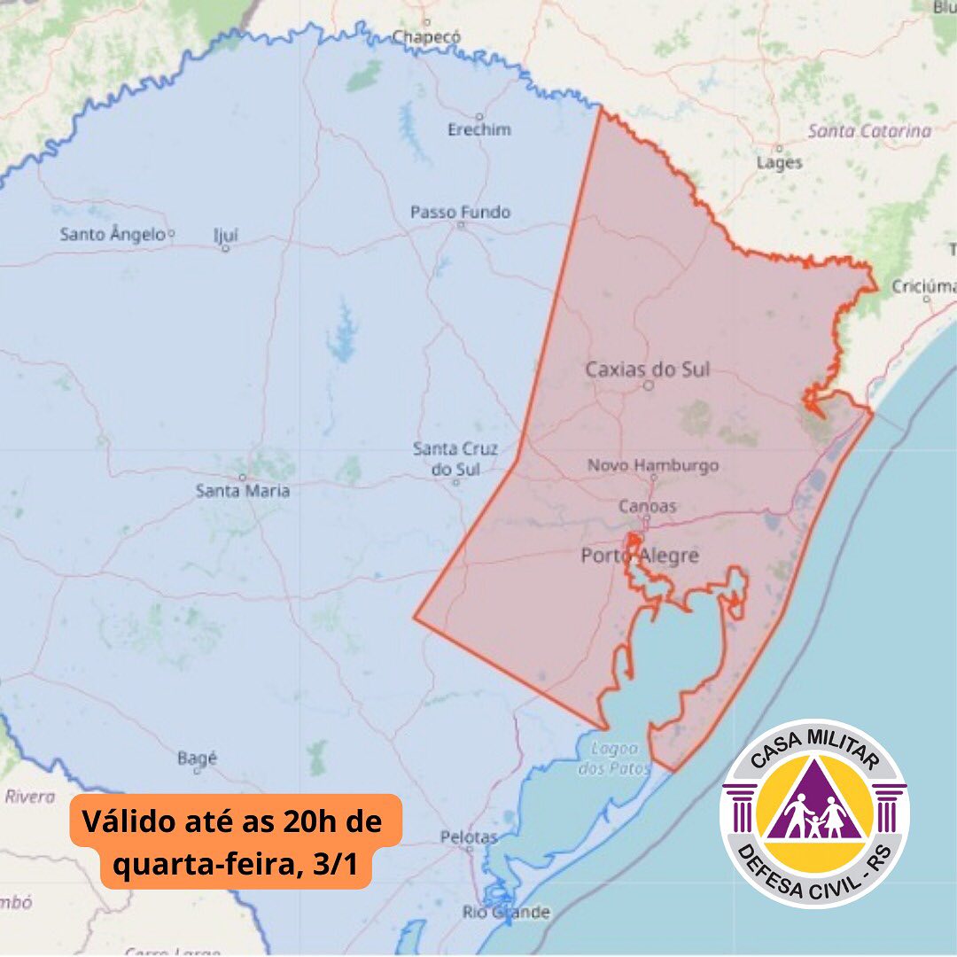 Alerta da Defesa Civil: chuvas intensas e ventos fortes exigem atenção redobrada nesta quarta-feira