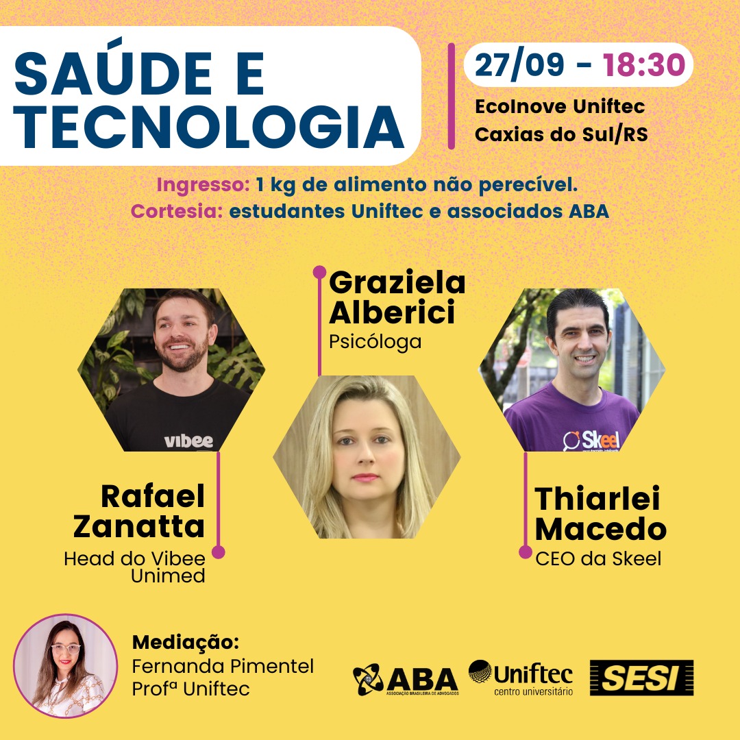 Em apoio à campanha Setembro Amarelo, Associação Brasileira de Advogados promove evento sobre Saúde e Tecnologia