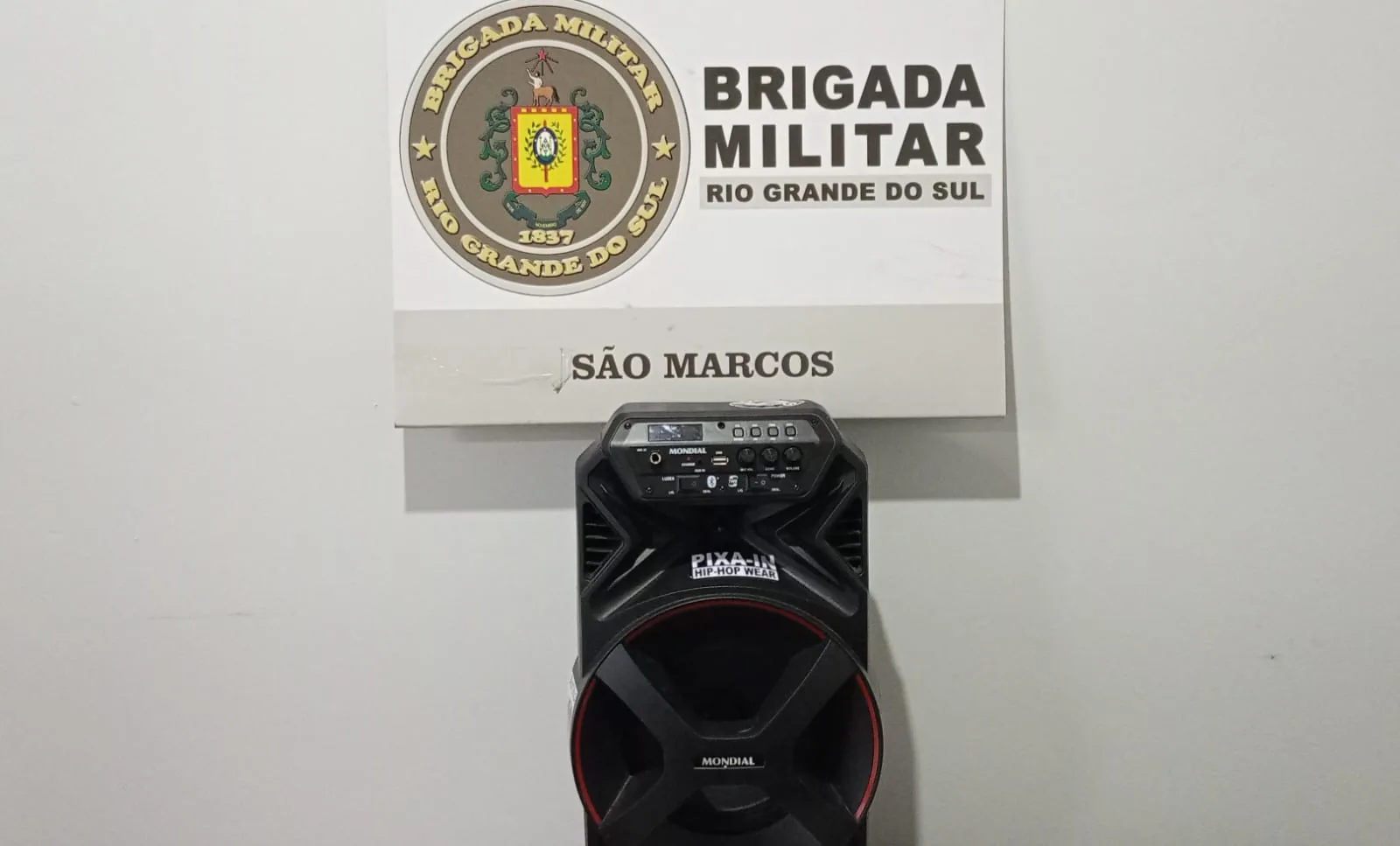 Brigada Militar apreende equipamento de som por perturbação do sossego em São Marcos