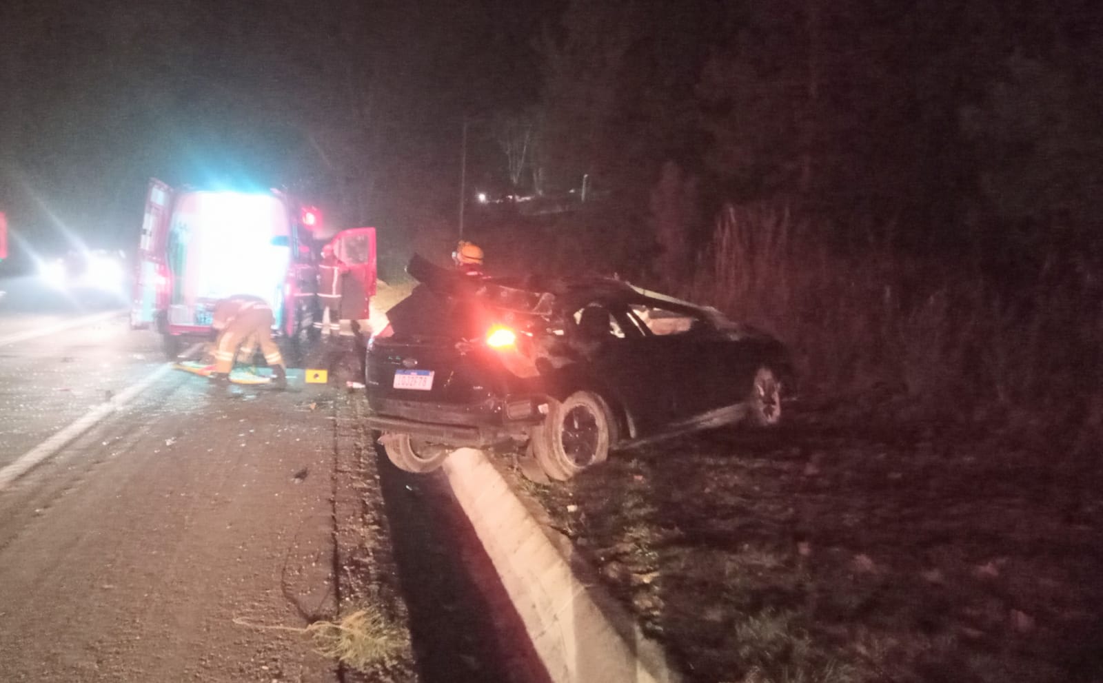 Condutor ficou ferido após acidente na BR 116 neste domingo