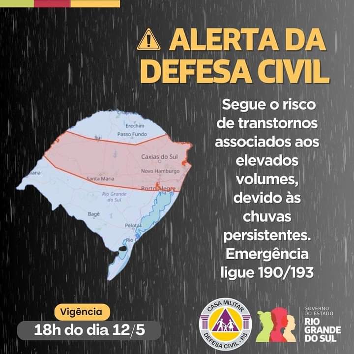 Defesa Civil alerta para riscos de mais transtornos devido a chuva persistente