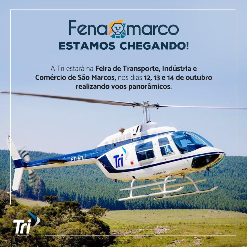 Passeio de helicóptero é uma das atrações da 47ª Festa de Aparecida e dos Motoristas