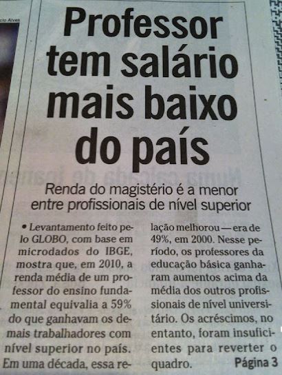 Professores de São Marcos têm um dos salários mais baixos da região