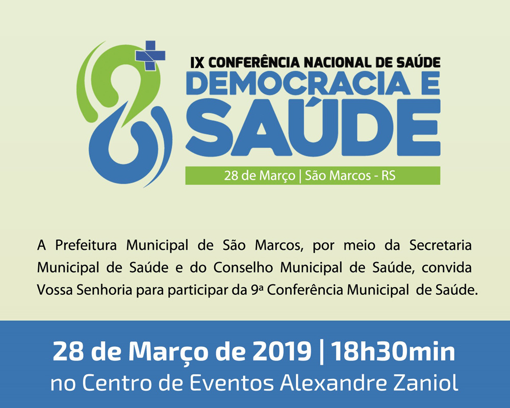 SUS será tema da 9ª Conferência Municipal de Saúde de São Marcos