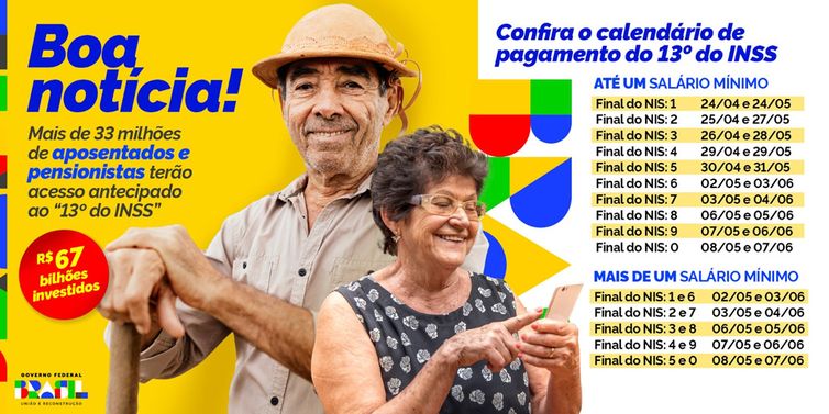 Beneficiários do INSS começam a receber o 13º a partir de quarta-feira