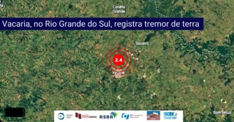 Vacaria registra tremor de terra na madrugada desta segunda-feira