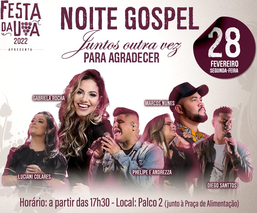 Cantora Gabriela Rocha é o destaque da Noite Gospel da Festa da Uva 2022