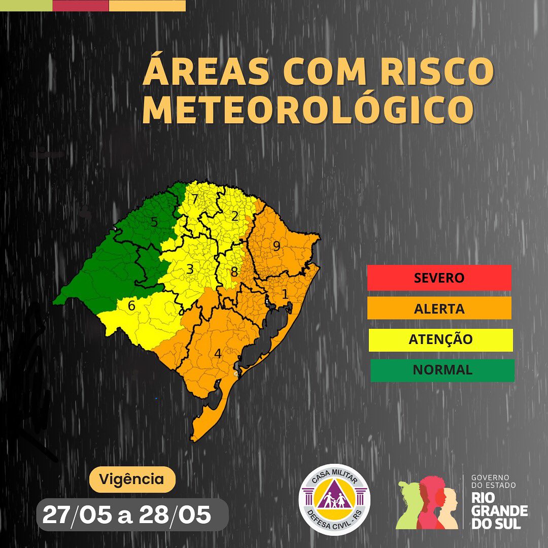 Alerta Meteorológico: temporal e riscos na região Sul do Brasil