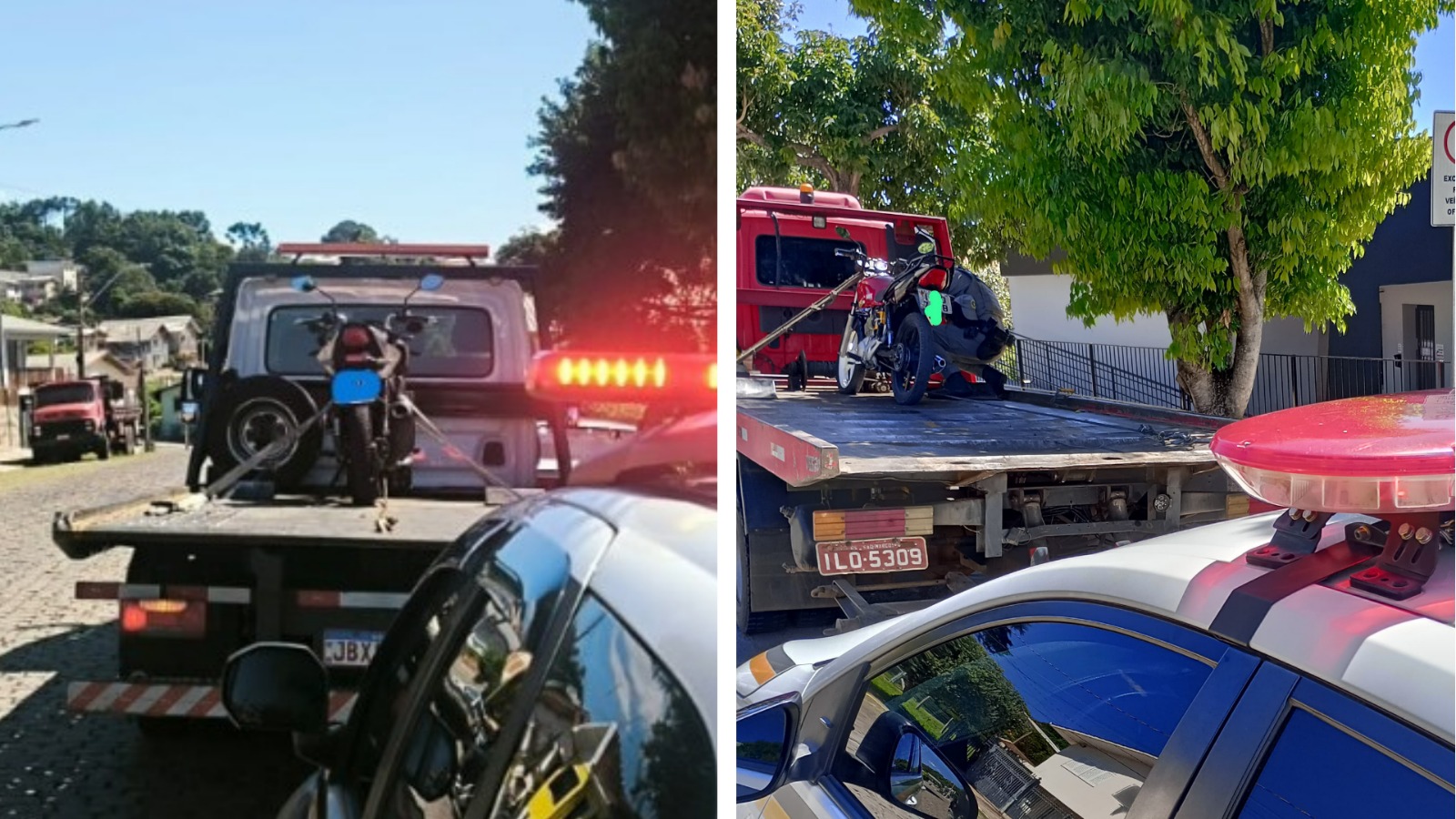 Em ações diferentes, motos foram apreendidas e dois motociclistas presos por tentativa de fuga e racha em São Marcos