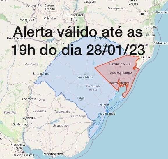 Defesa Civil emite alerta de temporais para este sábado