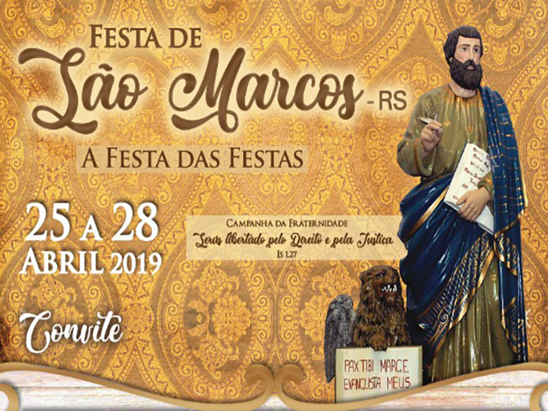 Festa do Padroeiro São Marcos acontece de 25 a 28 de abril