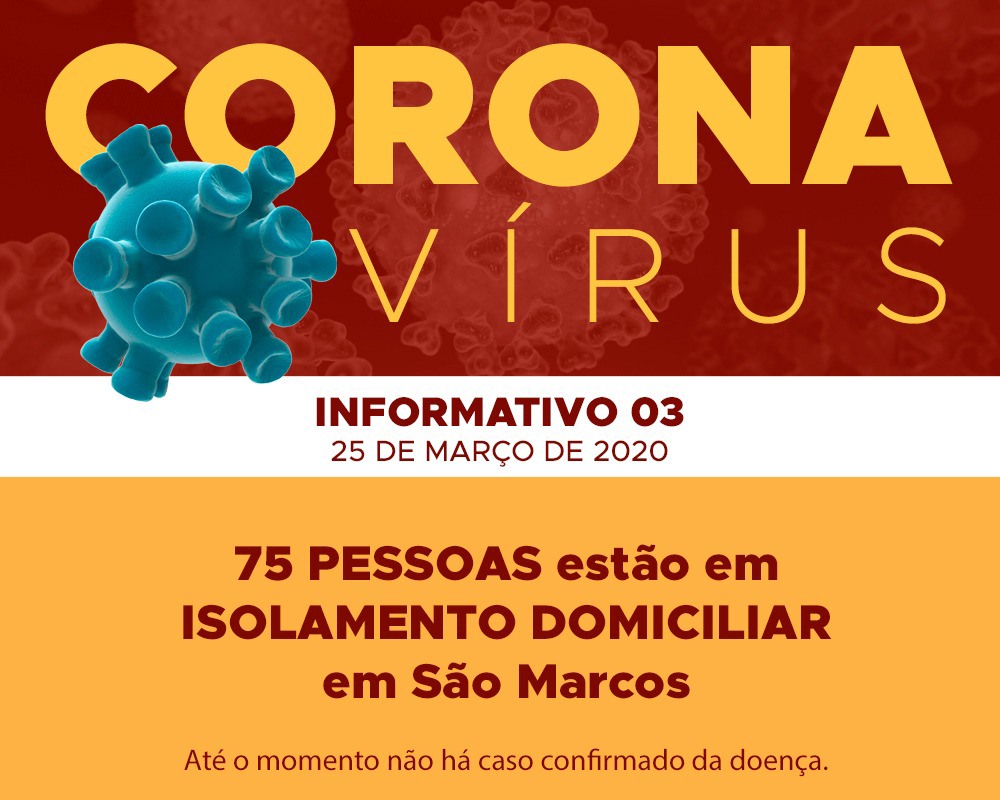 São Marcos tem 75 pessoas em isolamento domiciliar