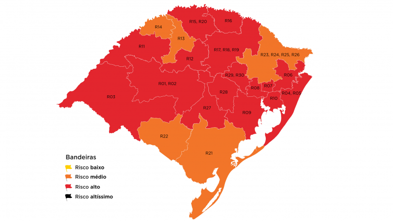 Estado divulga bandeiras e faz alertas sobre Covid-19