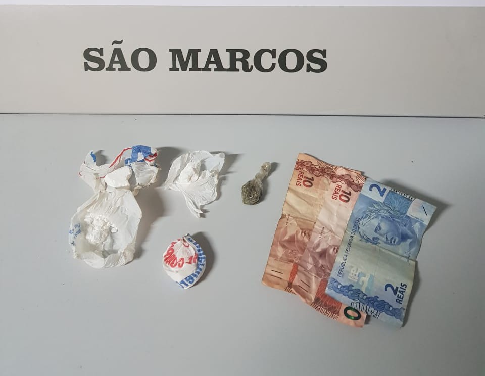 Homem foi preso por tráfico neste sábado em São Marcos