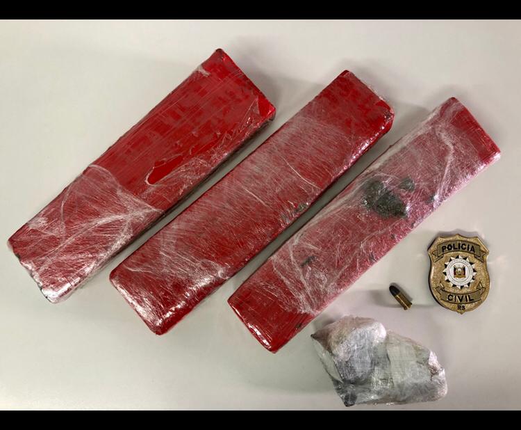 Homem foi preso com três quilos de maconha em São Marcos