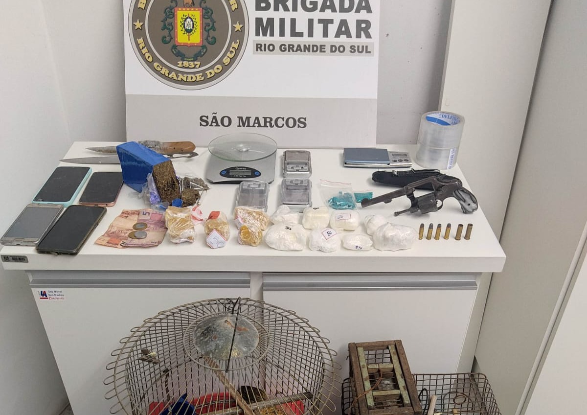 Durante averiguação de violência doméstica, homem é preso também por tráfico e crime ambiental em São Marcos