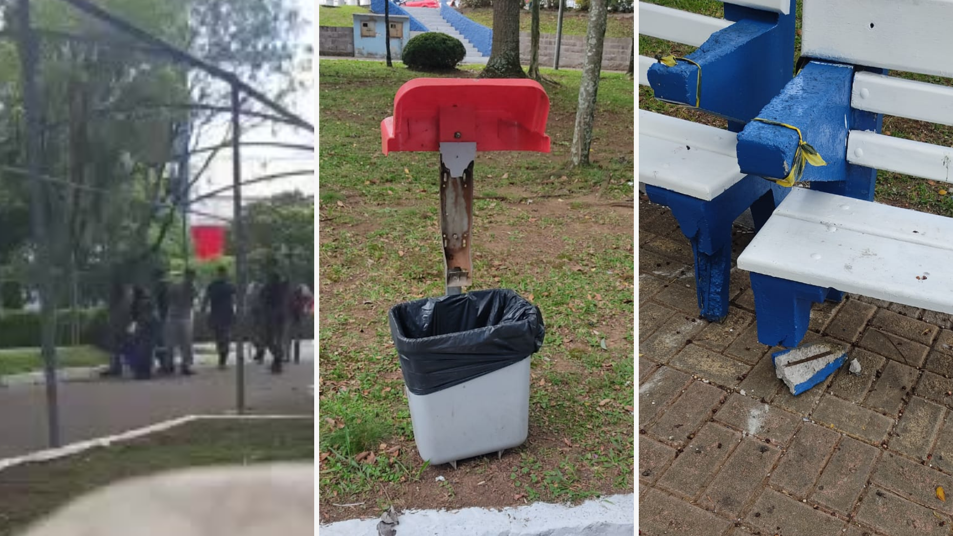 Homem foi preso após virar 15 bancos da praça Dante Marcucci esta manhã