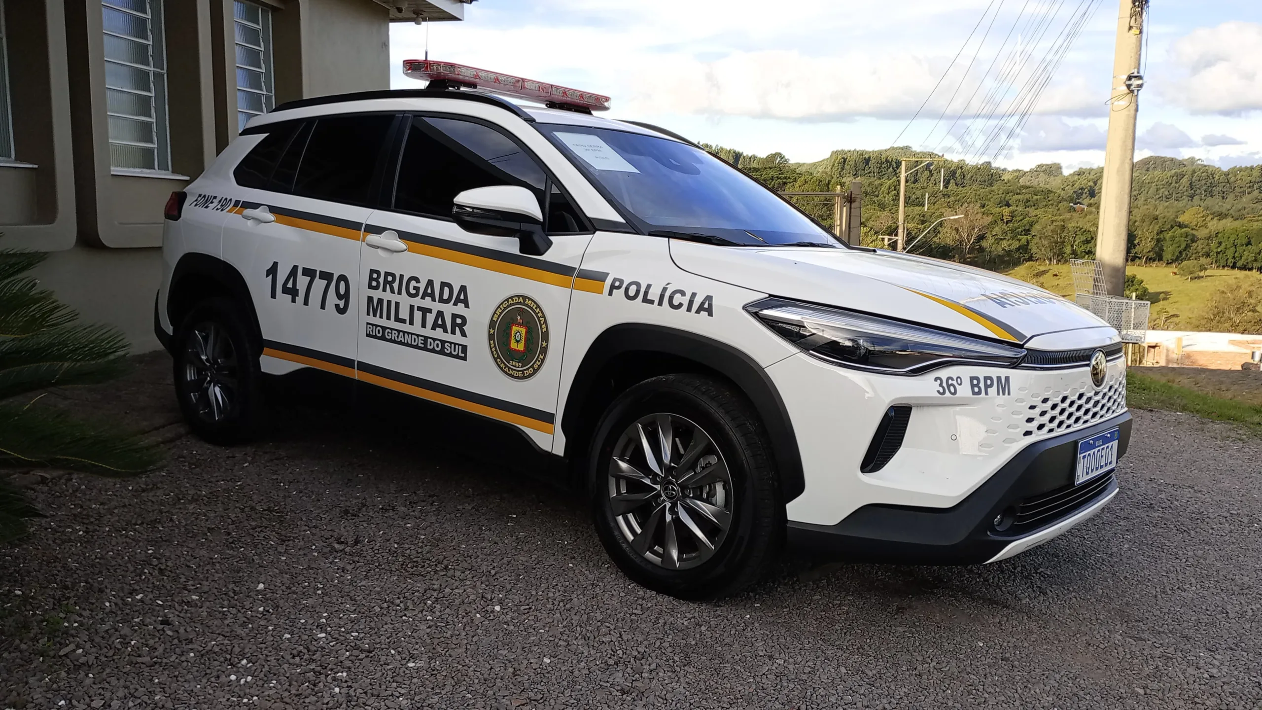 Nova viatura da Brigada Militar já está em São Marcos: Corolla Cross faz parte de mega investimento em segurança no RS
