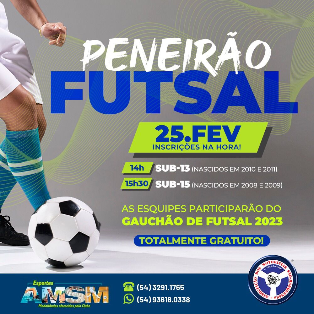 AMSM promove “peneirão” de futsal neste dia 25