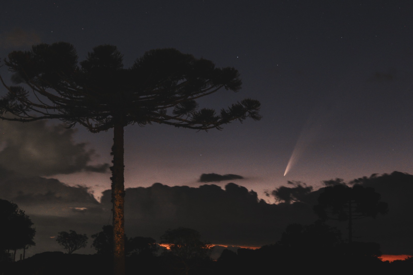 Cometa encantou observadores no céu de Criúva