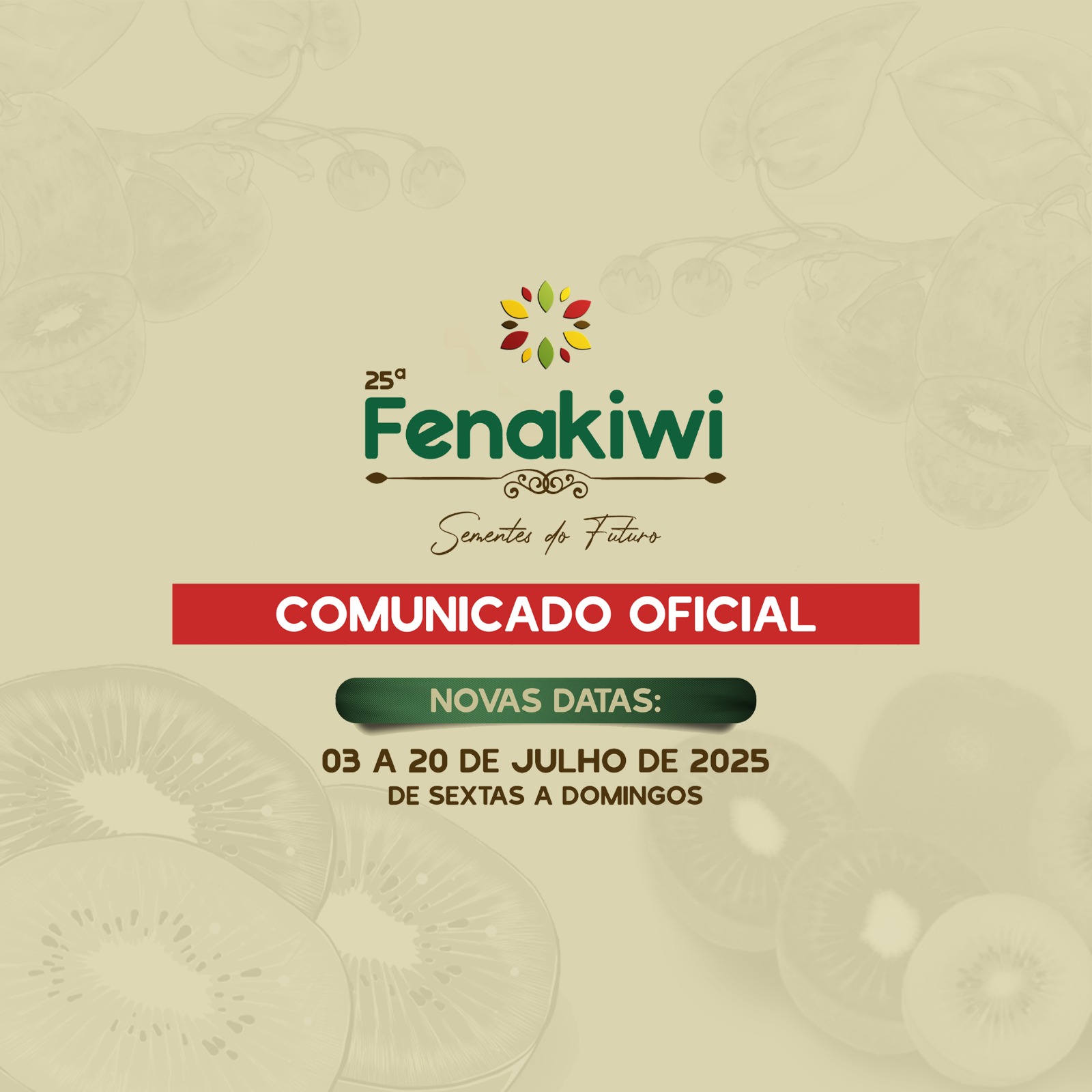 25ª Fenakiwi, em Farroupilha, é adiada para julho de 2025