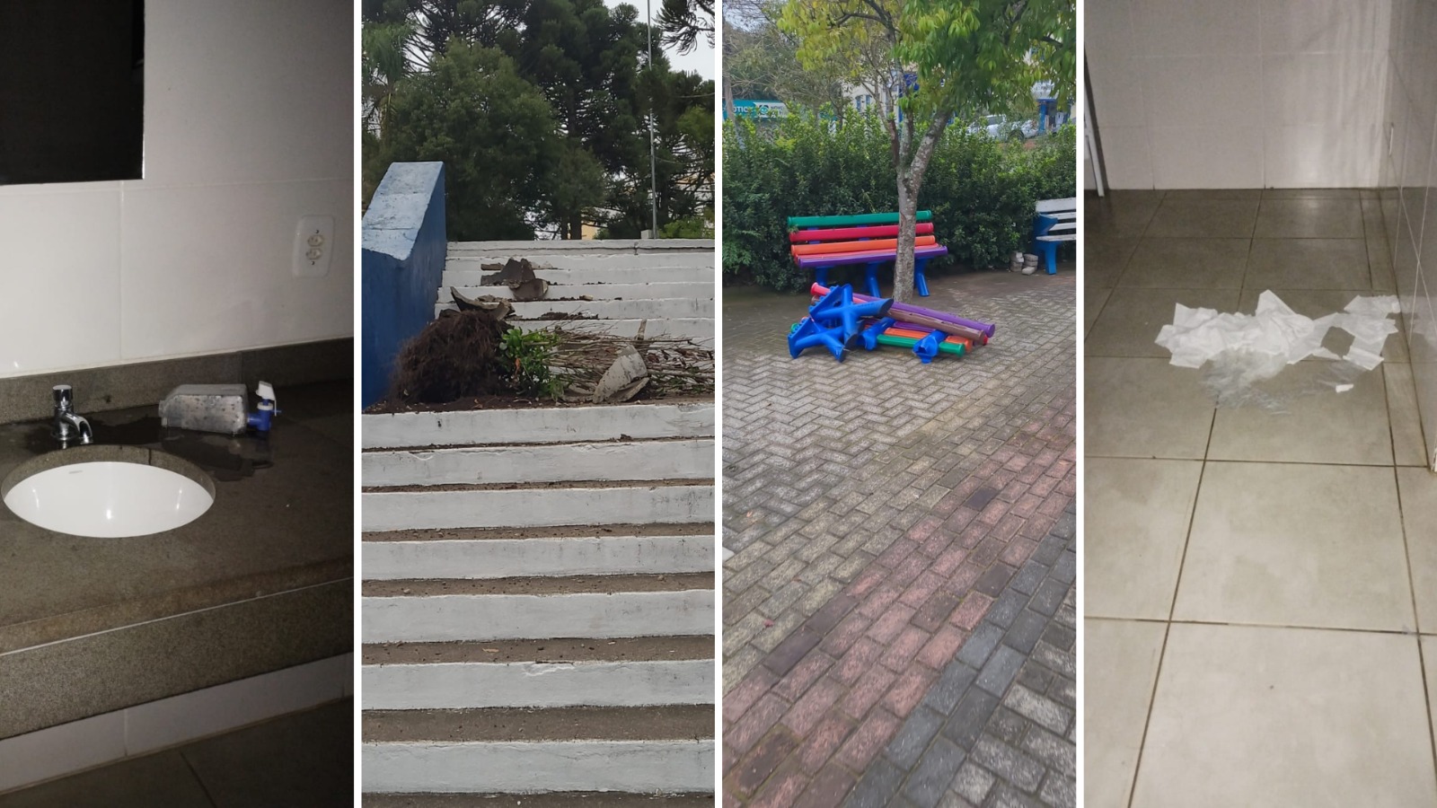 Vandalismo na Praça Dante Marcucci causa prejuízos ao patrimônio público em São Marcos