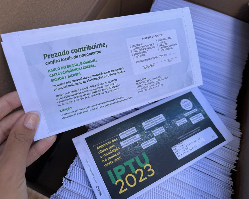 Após ter entrega interrompida por erro de impressão, IPTU tem prazo prorrogado em São Marcos