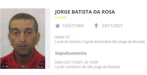 Acidente com moto nesta terça (23) vitimou homem de 57 anos na Mulada