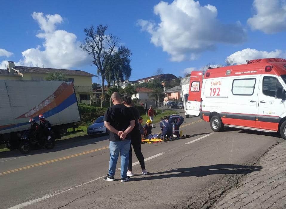 Menores ficam feridos após acidente de moto na BR 116 em São Marcos