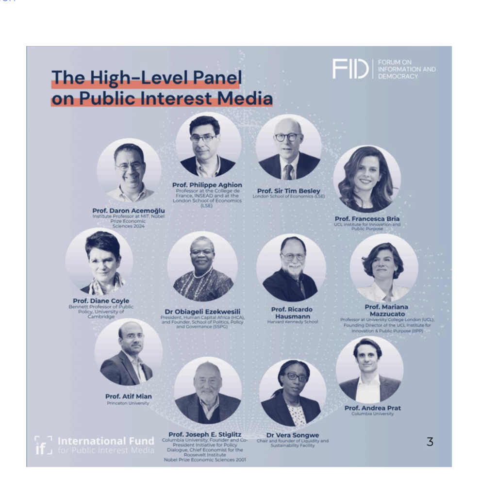 Carta aberta do Painel de Alto Nível sobre Mídia de Interesse Público